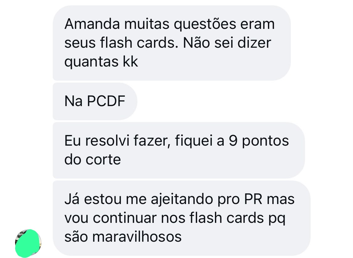 Depoimento de aluno